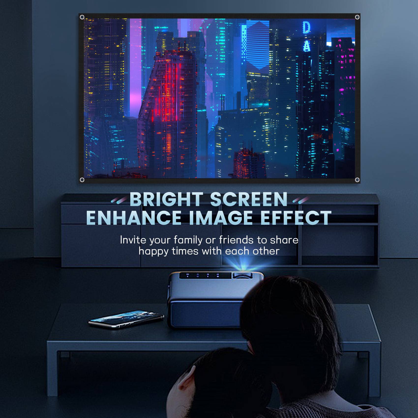Home Cinema Blanc - Портативный экран проектора ABKM для домашнего