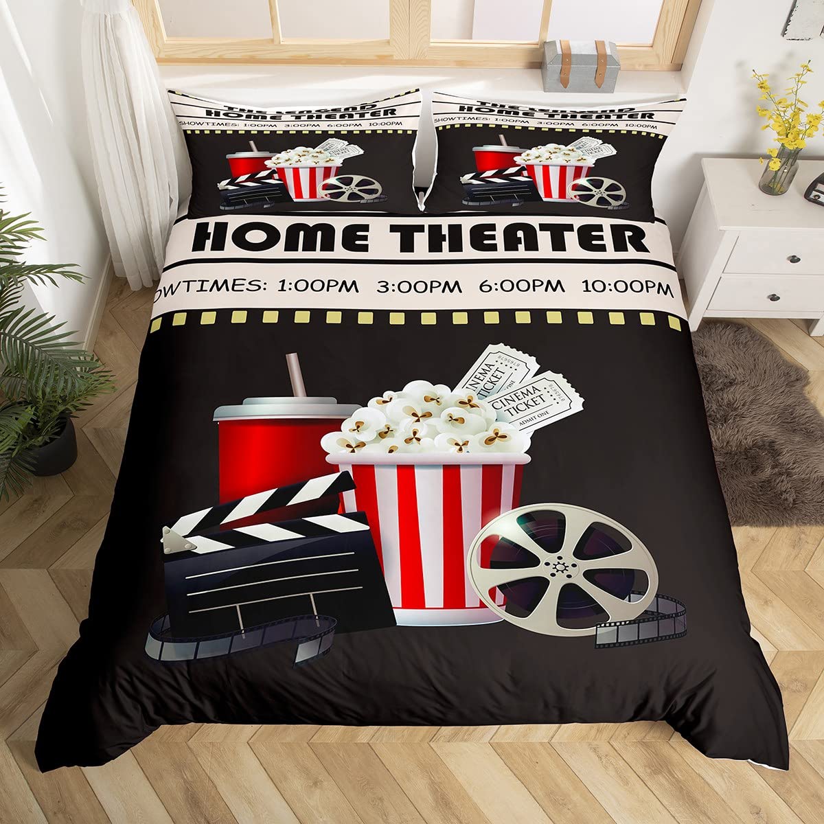 Home Cinema Tickets - Винтажный комплект постельного белья с принтом