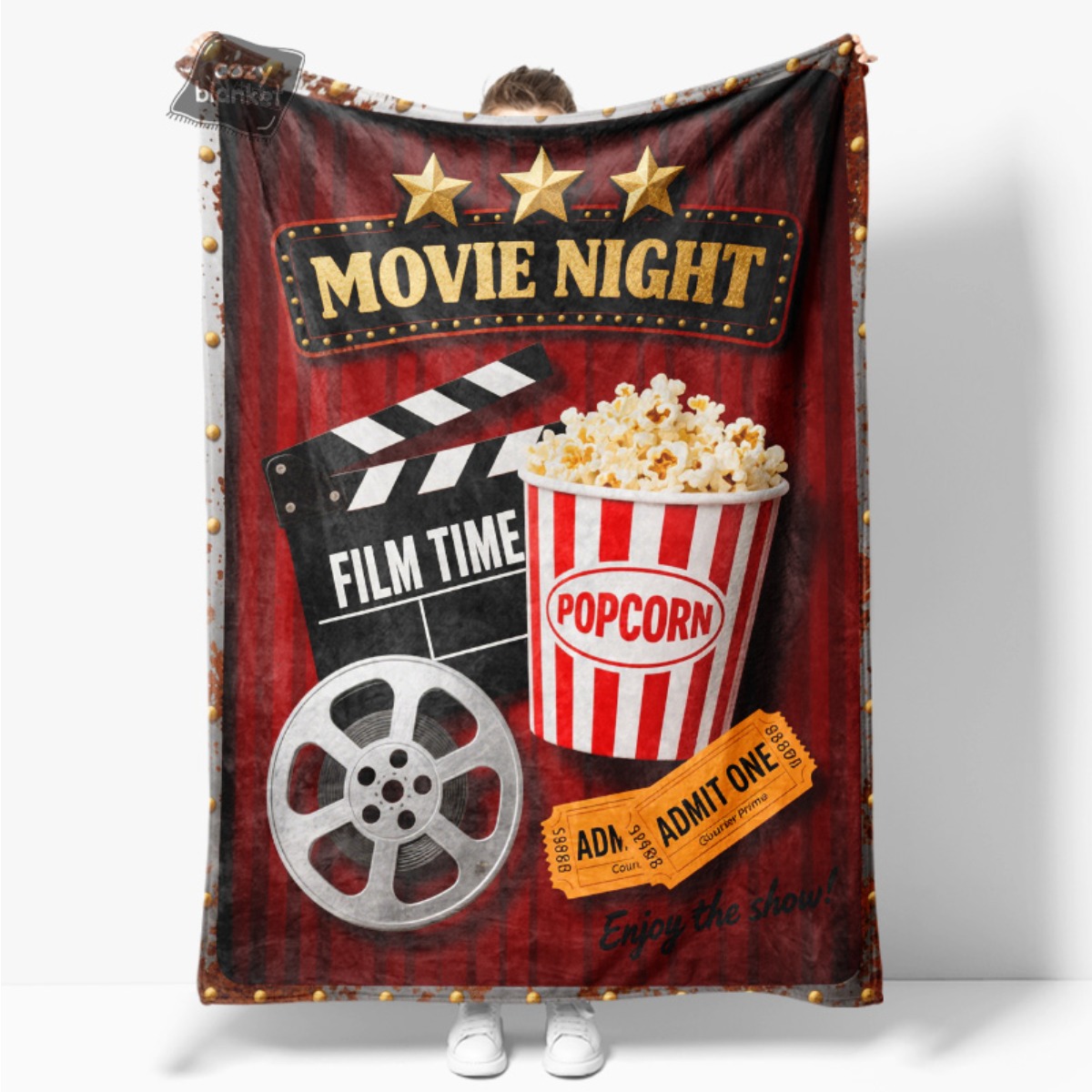 Home Cinema Tickets - Плед для вечеринки в стиле ретро-кинотеатра: