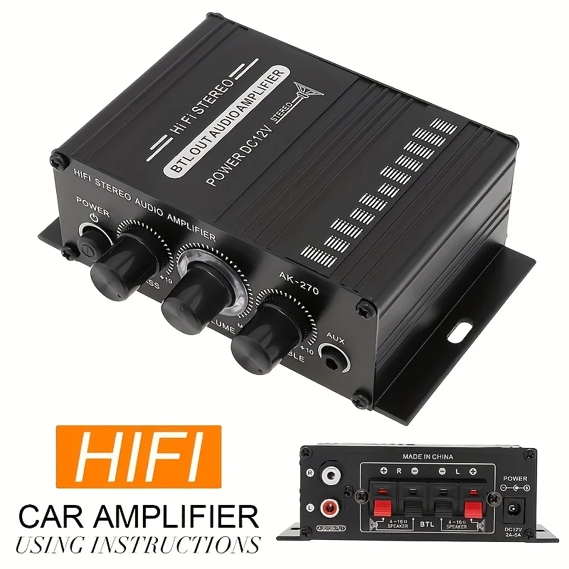 Home Cinema Amplifier - Мини-усилитель мощности AK-270 400 Вт, 12