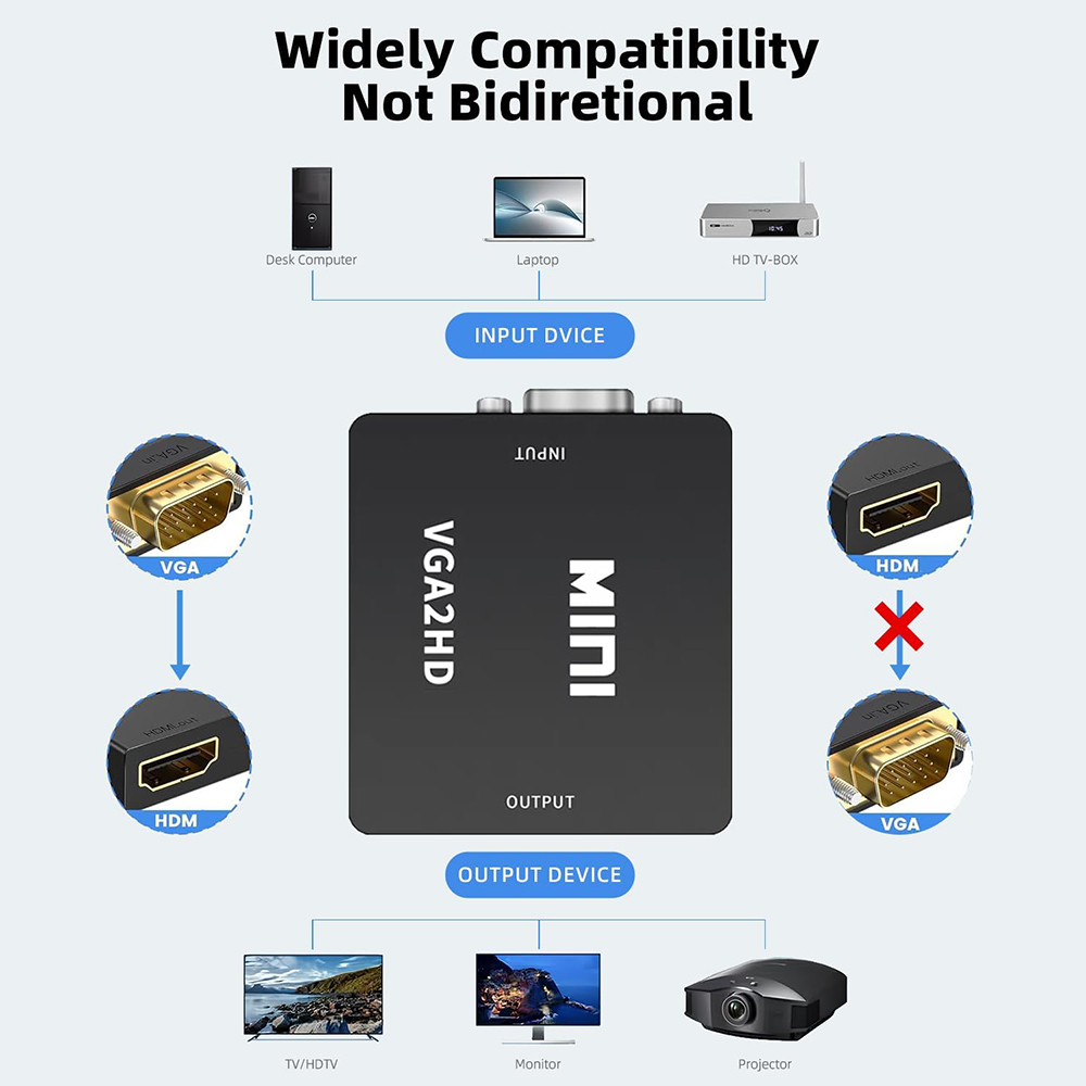 Мини-конвертер VGA в HDMI, сов – обзор и цена Home Cinema Portable