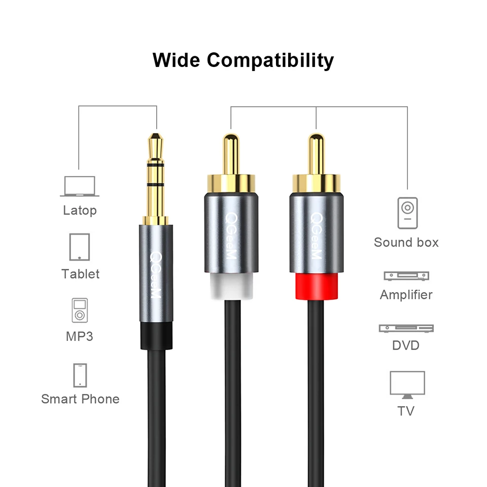 Кабель QGeeM RCA 2RCA на 3.5 м – обзор и цена Home Cinema Amplifier
