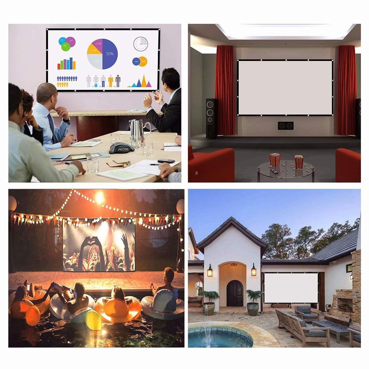 60, 84, 100, 120, 150-дюймовый – обзор и цена Home Cinema Blanc